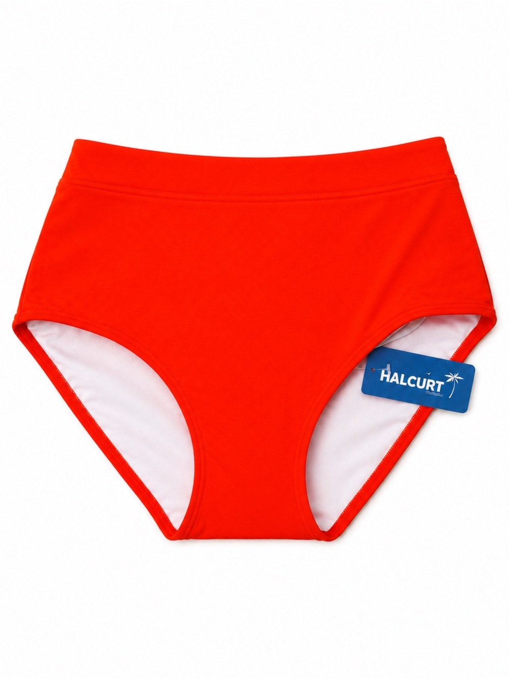 Halcourt Women's High Waist Bikini Bottoms in Red